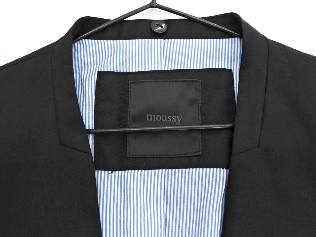 MOUSSY マウジー ノーカラー ジャケット size2/黒 ◇■ ☆ fic5 レディース_画像4