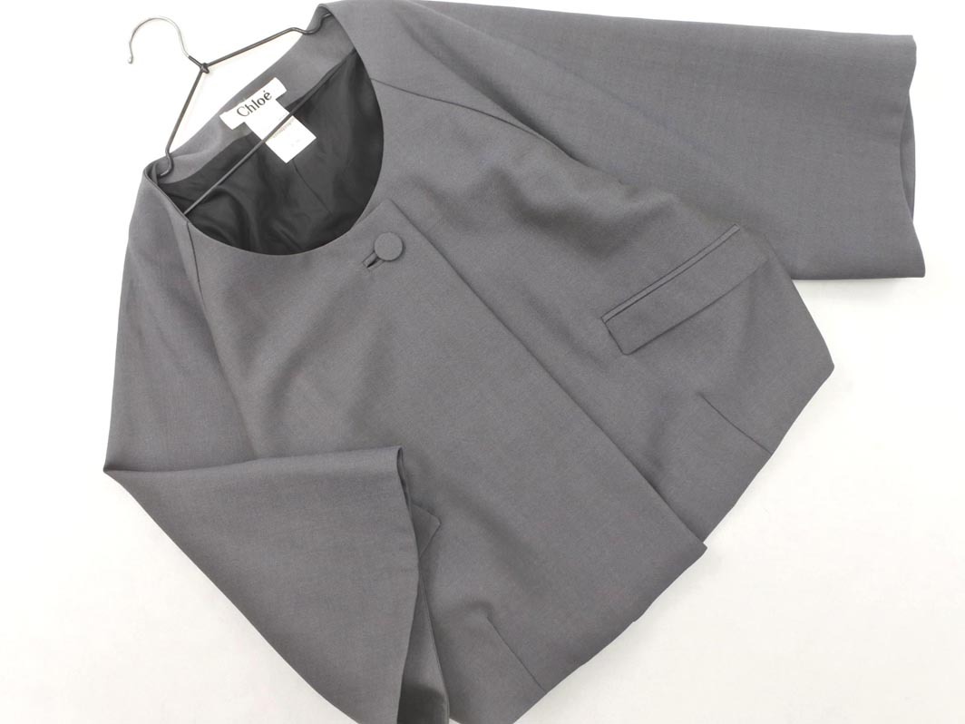 Chloe クロエ ウール混 セットアップ ジャケット スカート スーツ size36/グレー ◇■◎ ☆ fic6 レディース_画像2