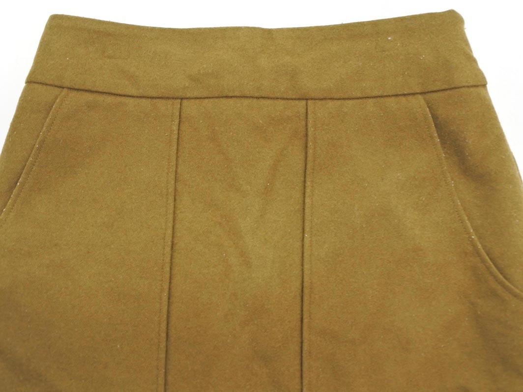 MACPHEE マカフィー トゥモローランド ウール混 Aライン 台形 スカート size34/カーキ ◇■ ☆ fic5 レディース_画像3
