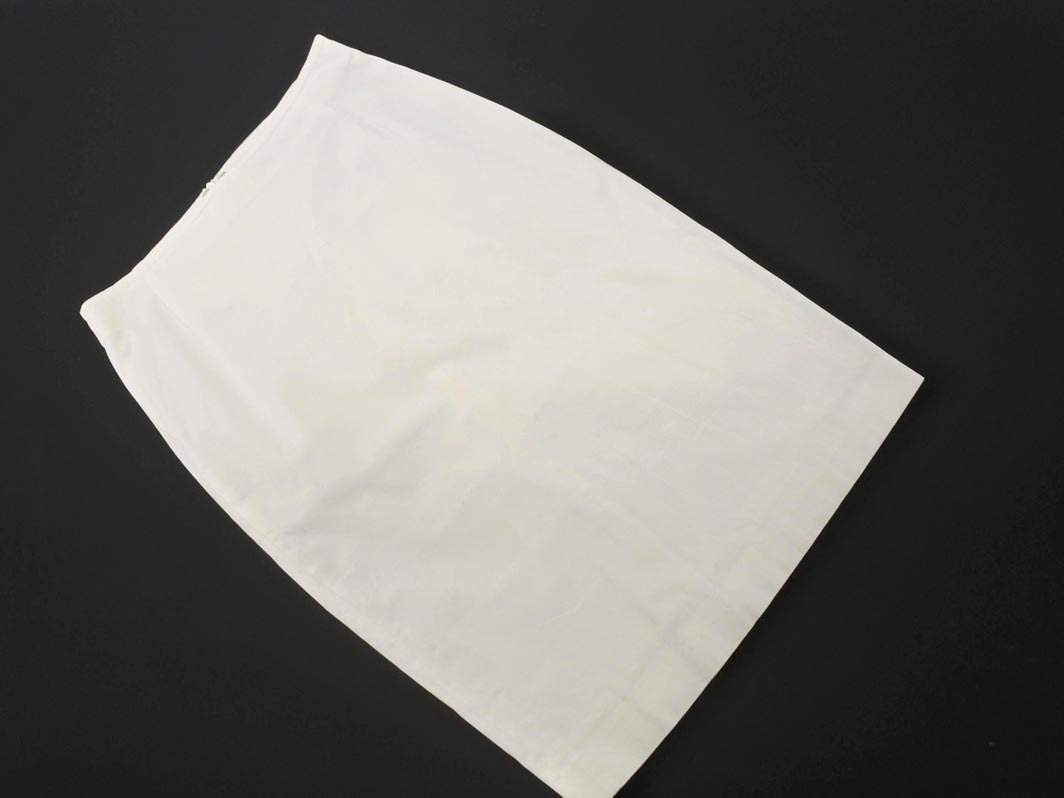 ネコポスOK Max Mara マックスマーラ ジップスリット タイト スカート size42/白 ■◇ ☆ fic9 レディース_画像1