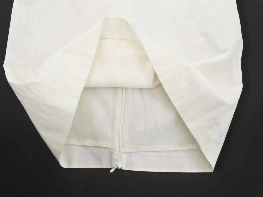 ネコポスOK Max Mara マックスマーラ ジップスリット タイト スカート size42/白 ■◇ ☆ fic9 レディース_画像2