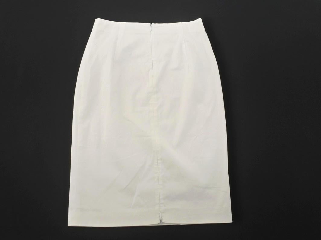 ネコポスOK Max Mara マックスマーラ ジップスリット タイト スカート size42/白 ■◇ ☆ fic9 レディース_画像5