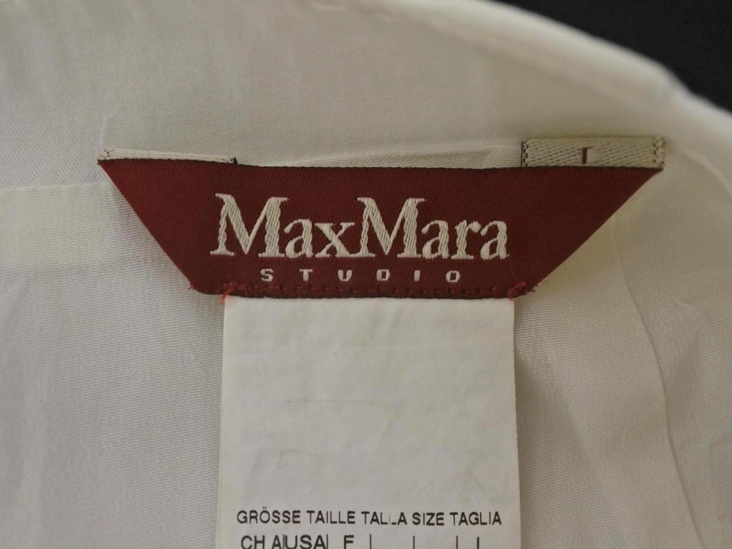 ネコポスOK Max Mara マックスマーラ ジップスリット タイト スカート size42/白 ■◇ ☆ fic9 レディース_画像8