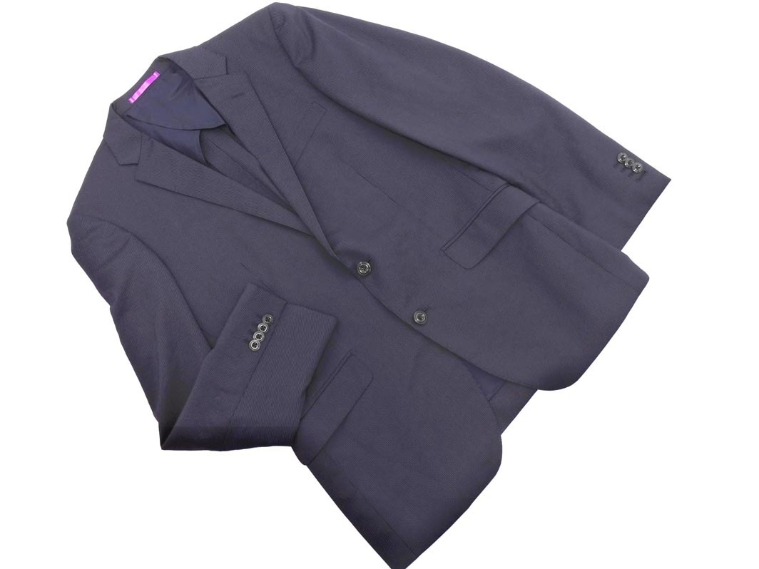 NICOLE ニコル ストライプ テーラード ジャケット size48/紺 ■■ ☆ fic9 メンズ_画像1