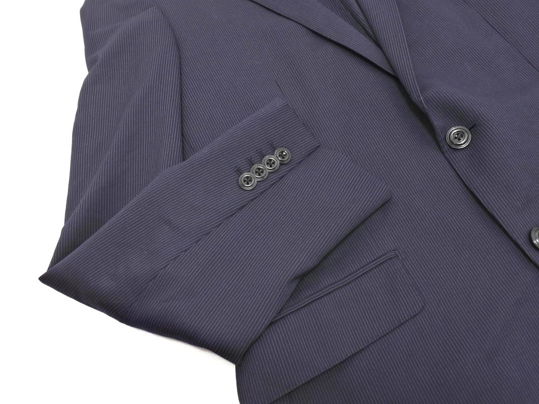 NICOLE ニコル ストライプ テーラード ジャケット size48/紺 ■■ ☆ fic9 メンズ_画像2