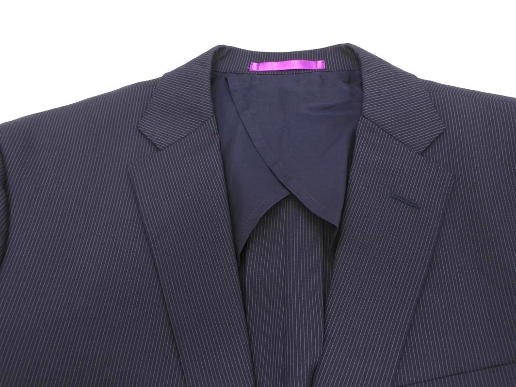 NICOLE ニコル ストライプ テーラード ジャケット size48/紺 ■■ ☆ fic9 メンズ_画像3
