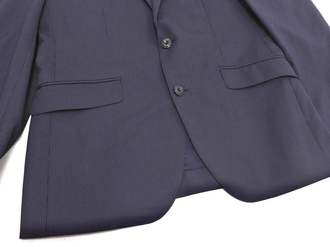 NICOLE ニコル ストライプ テーラード ジャケット size48/紺 ■■ ☆ fic9 メンズ_画像4