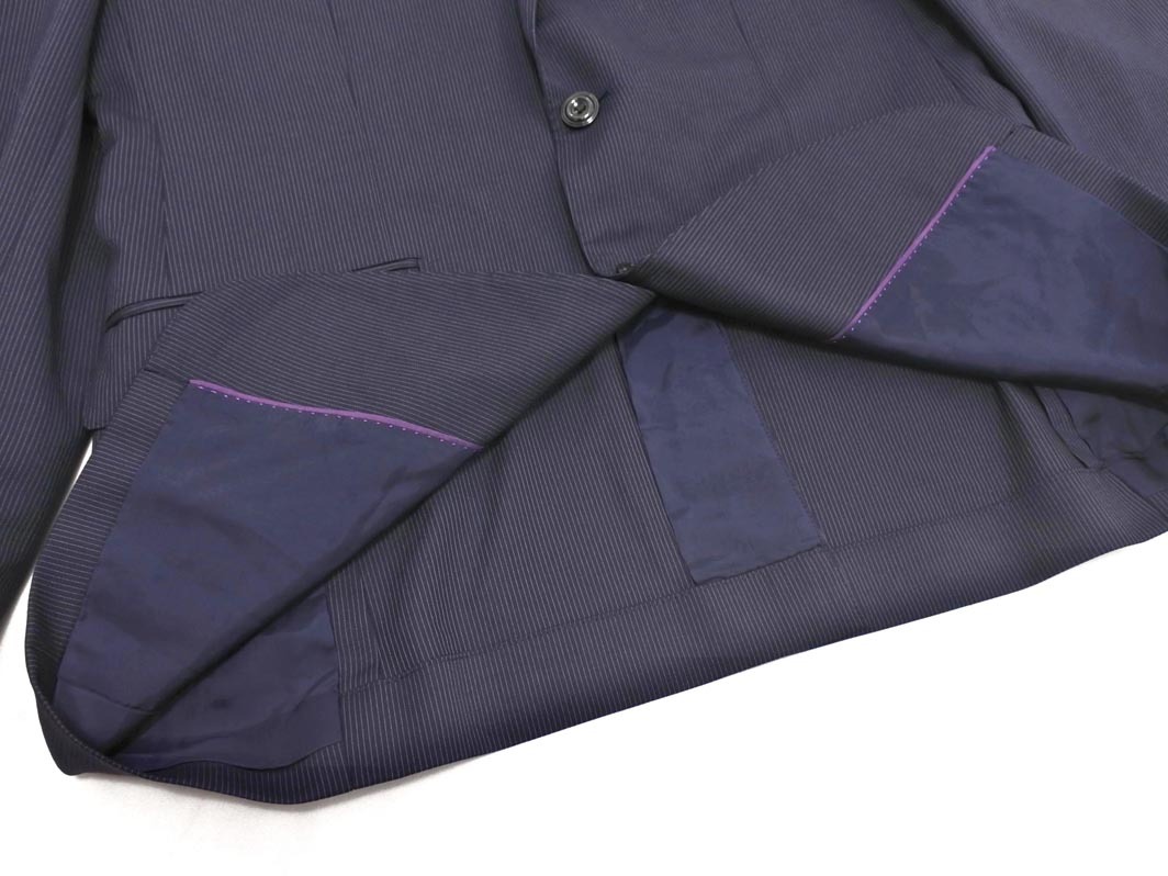 NICOLE ニコル ストライプ テーラード ジャケット size48/紺 ■■ ☆ fic9 メンズ_画像5