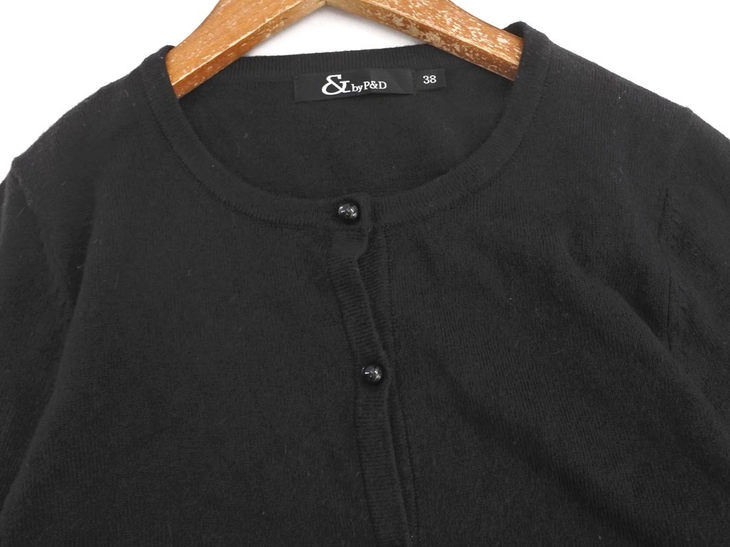 ネコポスOK & by P&D アンドバイピーアンドディー カーディガン size38/黒 ◇■ ☆ fid0 レディース_画像2