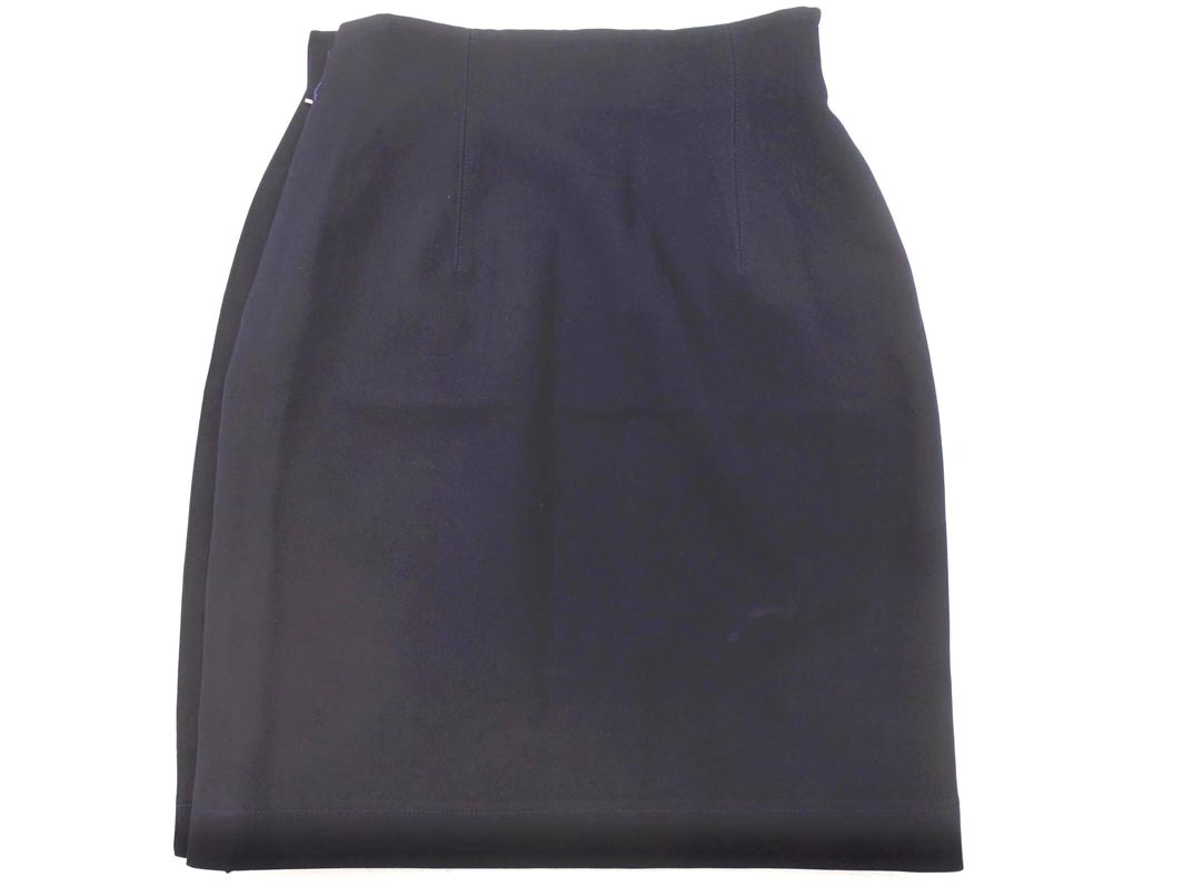 JUNKO SHIMADA ジュンコシマダ ウール100% サイドボタン タイト スカート size7/濃紺 ■■ ☆ fid0 レディース