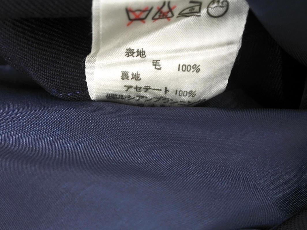JUNKO SHIMADA ジュンコシマダ ウール100% サイドボタン タイト スカート size7/濃紺 ■■ ☆ fid0 レディース