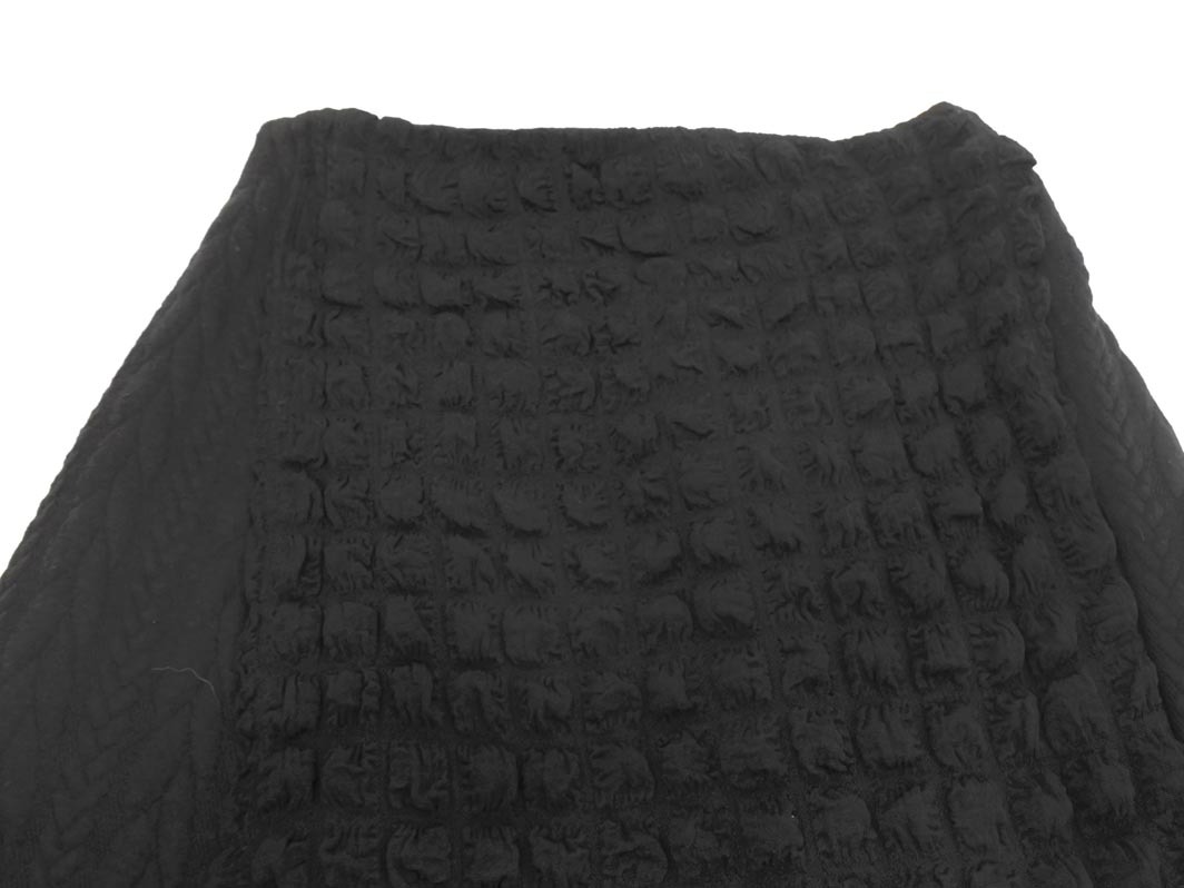 patterntorso パターントルソ アンティカ モコモコ ラップ風 ロング スカート 黒 ■■ ☆ fid0 レディース_画像2