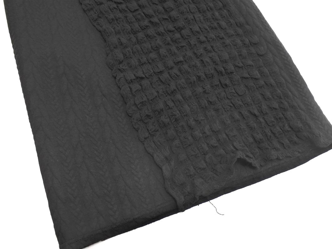 patterntorso パターントルソ アンティカ モコモコ ラップ風 ロング スカート 黒 ■■ ☆ fid0 レディース_画像3