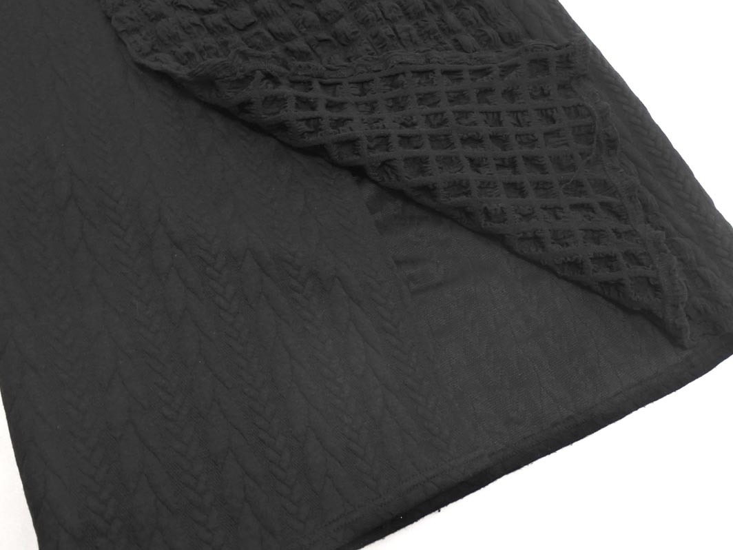 patterntorso パターントルソ アンティカ モコモコ ラップ風 ロング スカート 黒 ■■ ☆ fid0 レディース_画像4