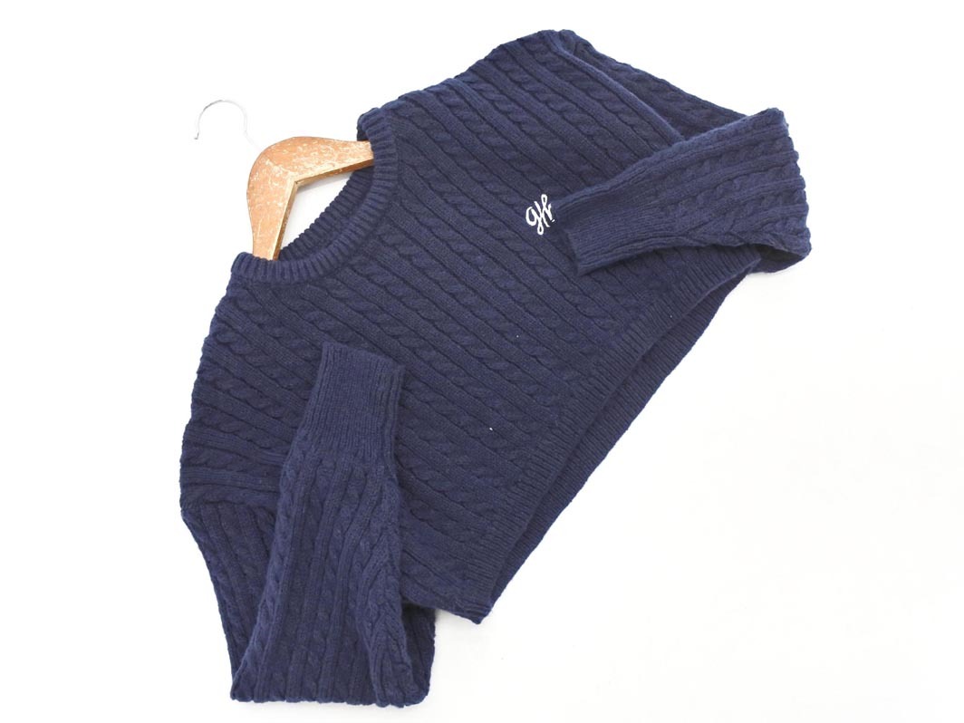 AS KNOW AS アズノゥアズ ショート丈 ニット セーター sizeF/紺 ◇■ ☆ fid0 レディース_画像1