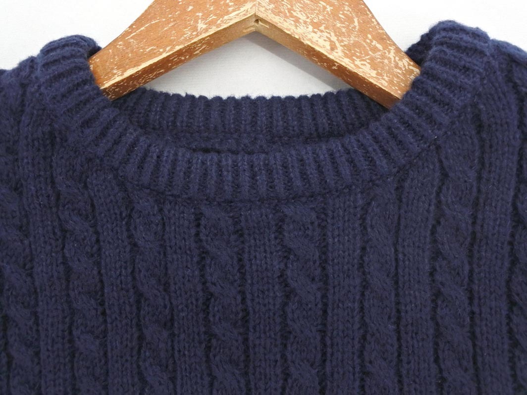 AS KNOW AS アズノゥアズ ショート丈 ニット セーター sizeF/紺 ◇■ ☆ fid0 レディース_画像3