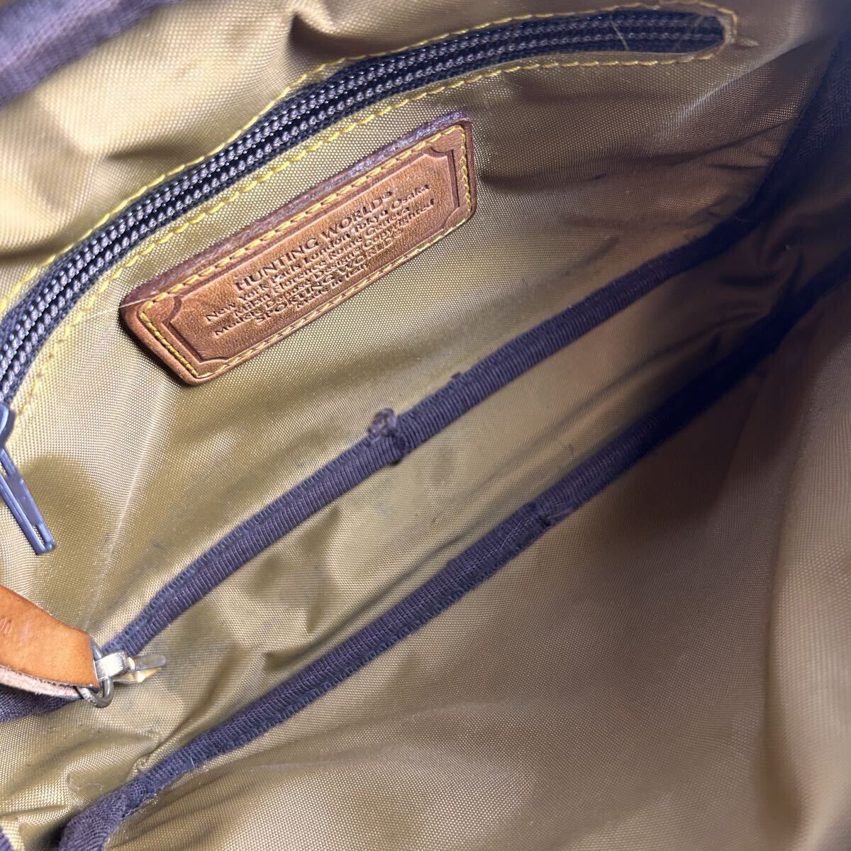 1円? HUNTING WORLD ハンティングワールド PVC レザー メンズ セカンドバッグ クラッチバッグ ブラウン