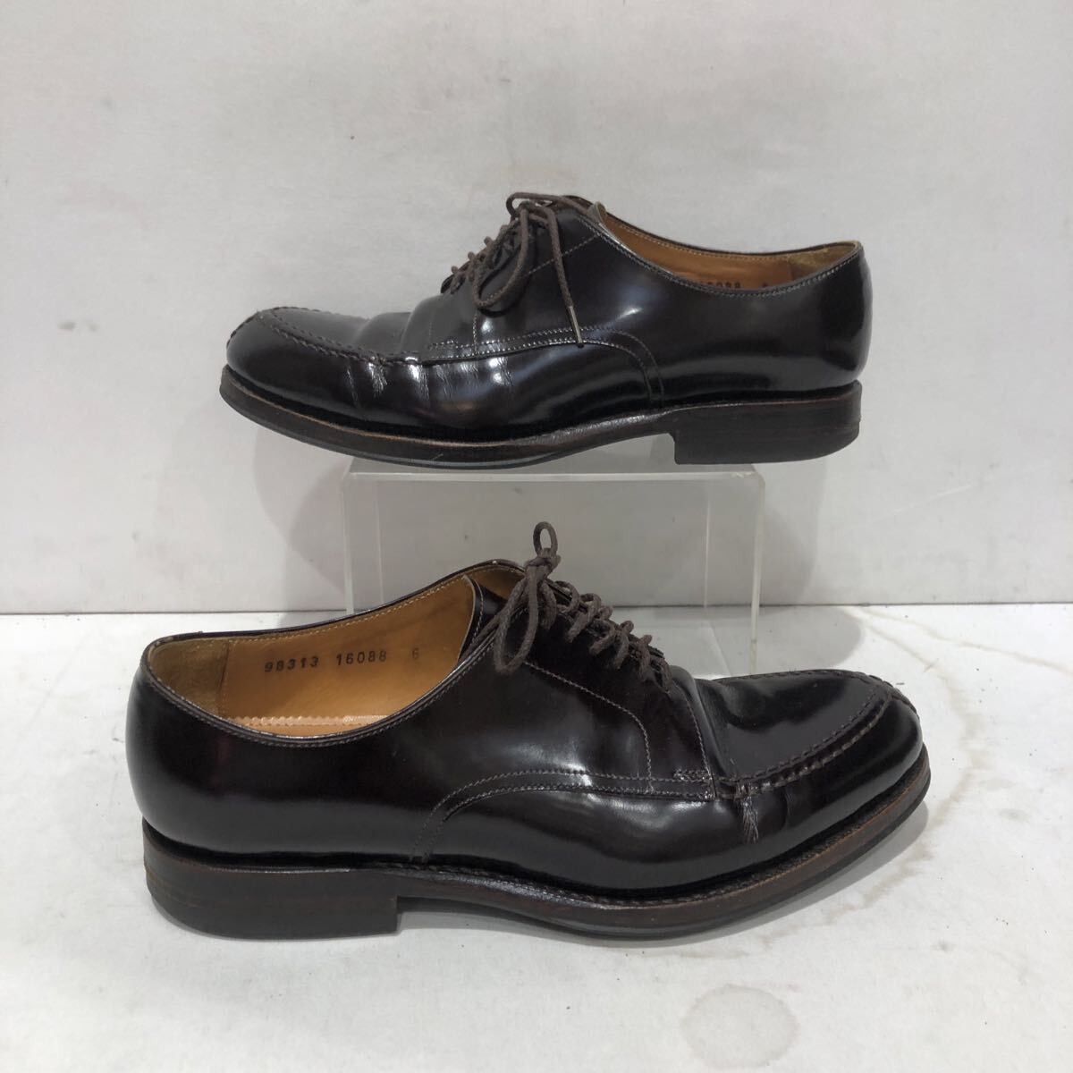 ts20250921【JALAN　SRIWIJAYA】ジャラン スリウァヤ　98313 BORDO HI SHINE Ｖチップ ハイシャインレザー ダイナイトソール ブラウン_画像6