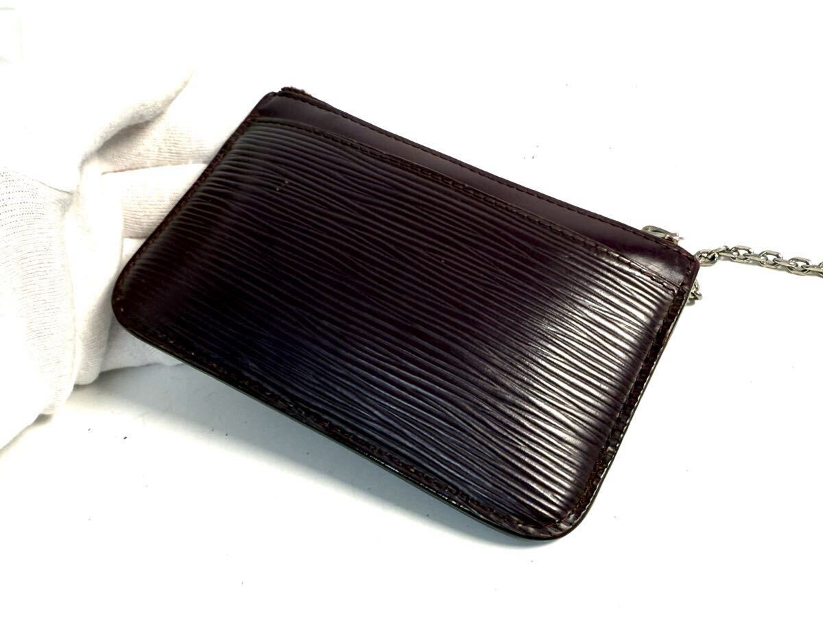 875 美品 LOUIS VUITTON ルイヴィトン M6660K エピ ポシェット クレ NM コインケース コインパース 小銭入れ カシス パープル系 _画像3