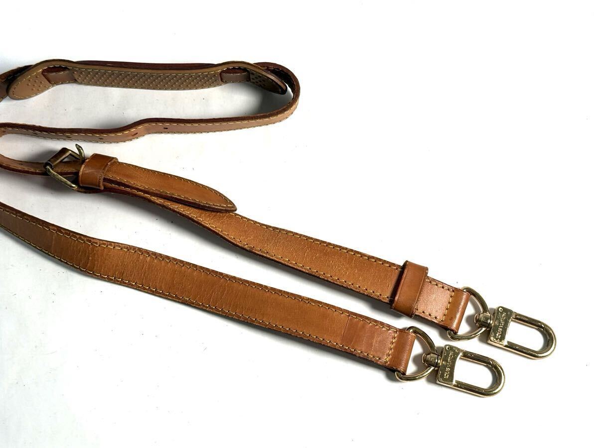 884 美品 LOUIS VUITTON ルイヴィトン キーポル バンドリエール用 ヌメ革 ショルダーストラップ ショルダーベルト 肩掛け 紐 _画像1