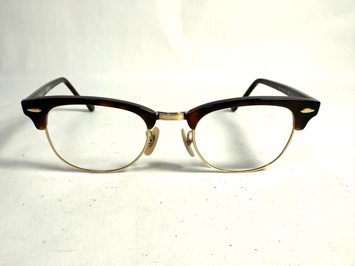 ケース付き 美品 Ray-Ban レイバン RB 5154 2372 49□21 140 サングラス アイウェア メガネ べっ甲柄 クラブマスター サーモント 度入り_画像2
