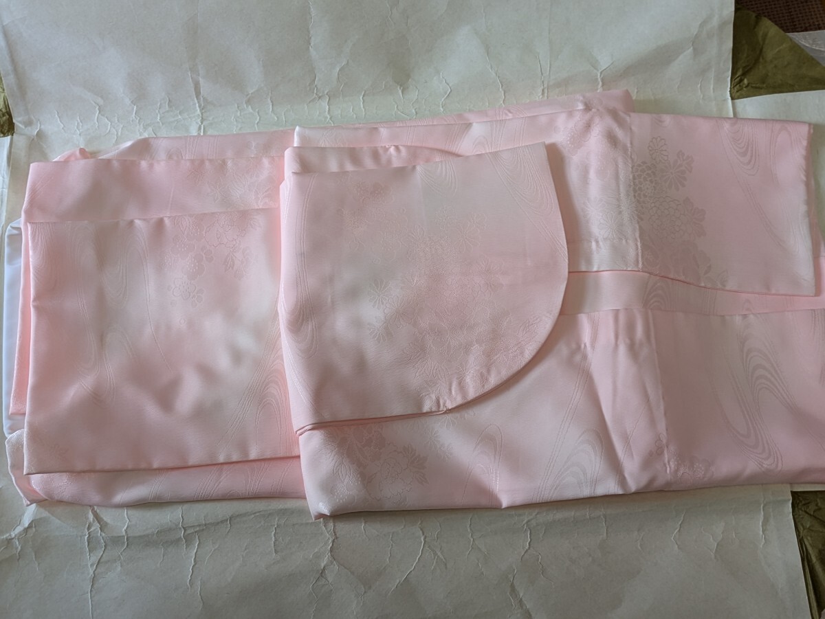 振り袖用 正絹襦袢(クリーニング済み) 付帯品(半襟・美容衿・バッグ草履・和装小物セット) 使用 未使用含む