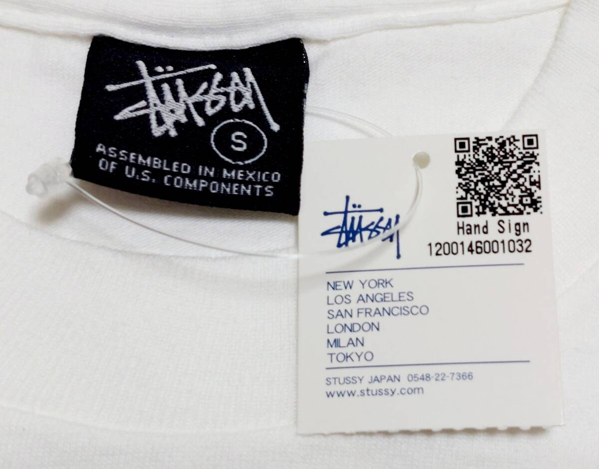 超激レア希少！新品タグ付き！STUSSY ステューシー 2005年 25周年 25th限定SSリング＆ハンドXXVプリントTシャツ S ホワイト 入手困難！_画像5