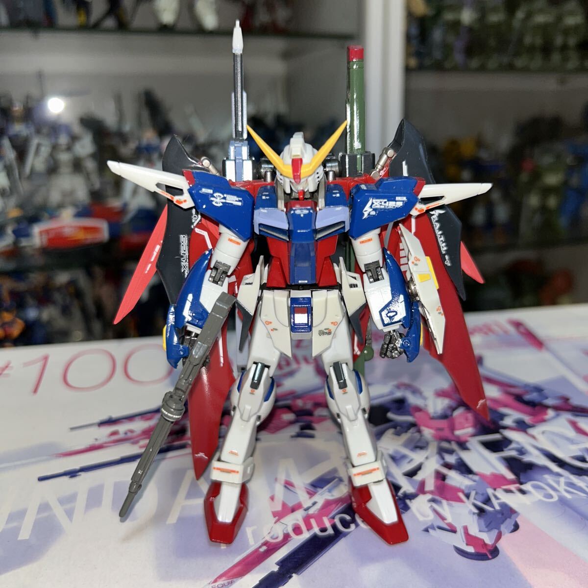 デカール貼り・クリア塗装済　ROBOT魂 デスティ二ーガンダム_画像1