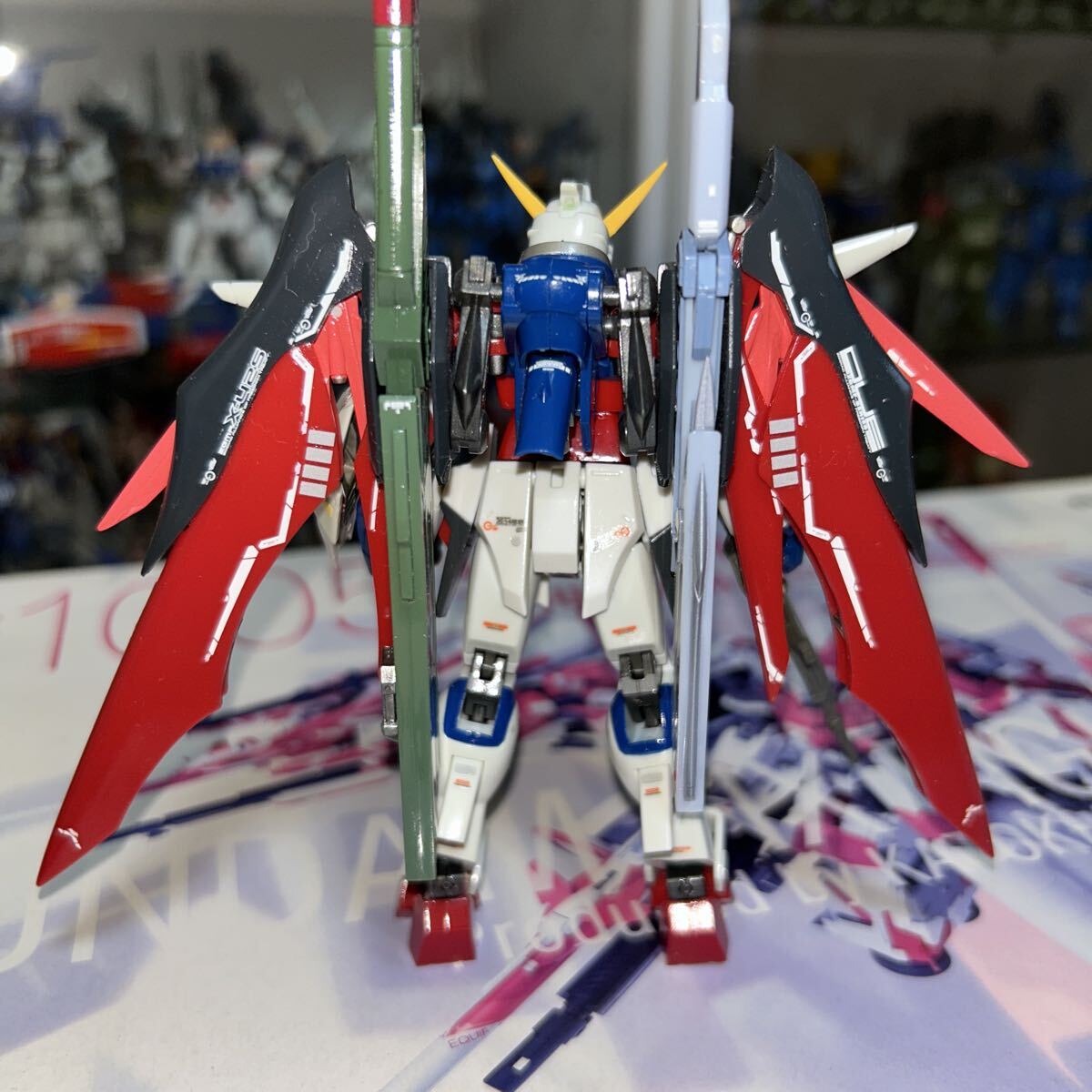 デカール貼り・クリア塗装済　ROBOT魂 デスティ二ーガンダム_画像3