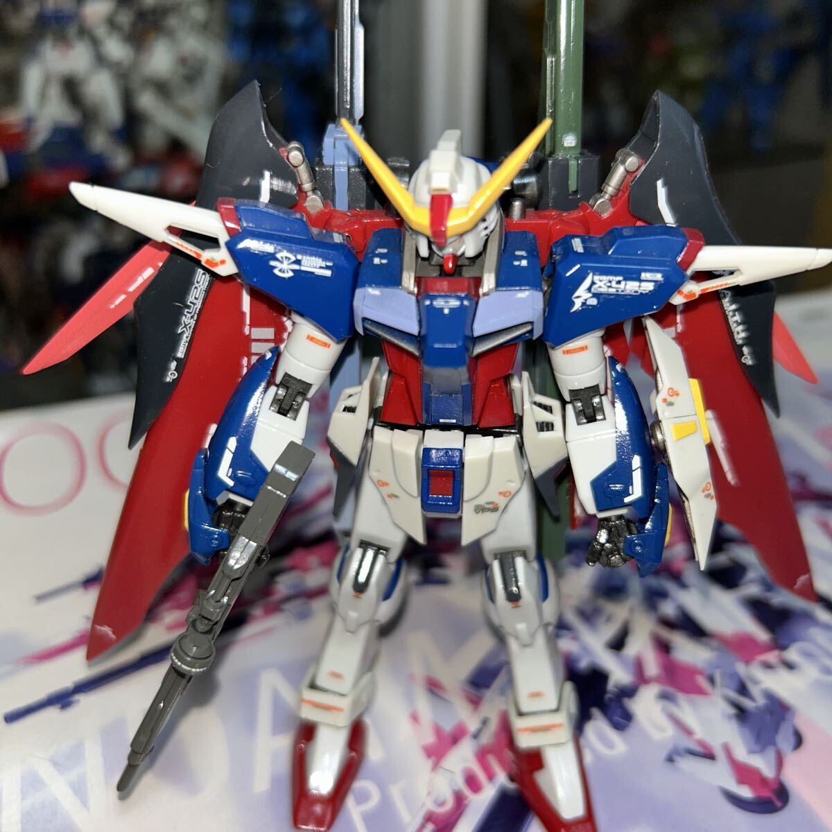 デカール貼り・クリア塗装済　ROBOT魂 デスティ二ーガンダム_画像5