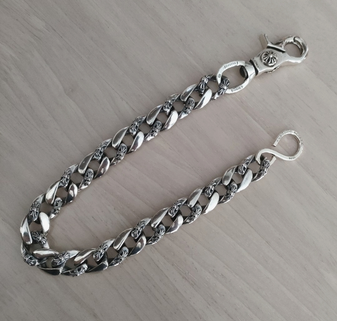 1クリップ　ウォレットチェーン　ファンシー　クロムハーツタイプ　シルバー　　