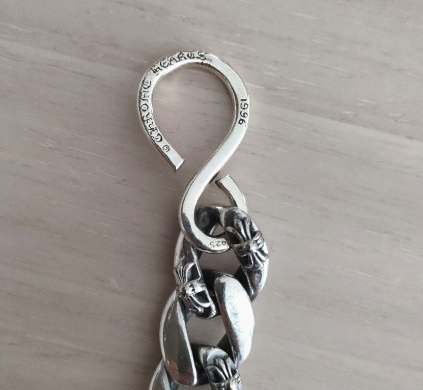 1クリップ　ウォレットチェーン　ファンシー　クロムハーツタイプ　シルバー　　