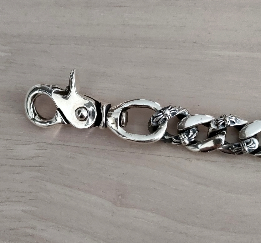 1クリップ　ウォレットチェーン　ファンシー　クロムハーツタイプ　シルバー　　