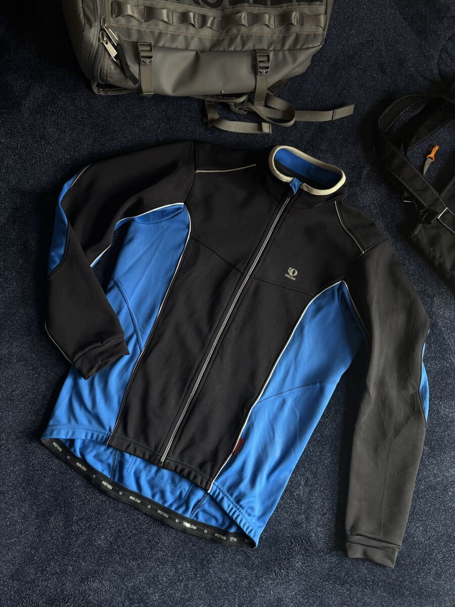 超美品 定価18,700円 PEARL IZUMI パールイズミ ソフトシェル フルジップジャケット ストレッチ WINDBREAKサイクルジャージ sizeM_画像1