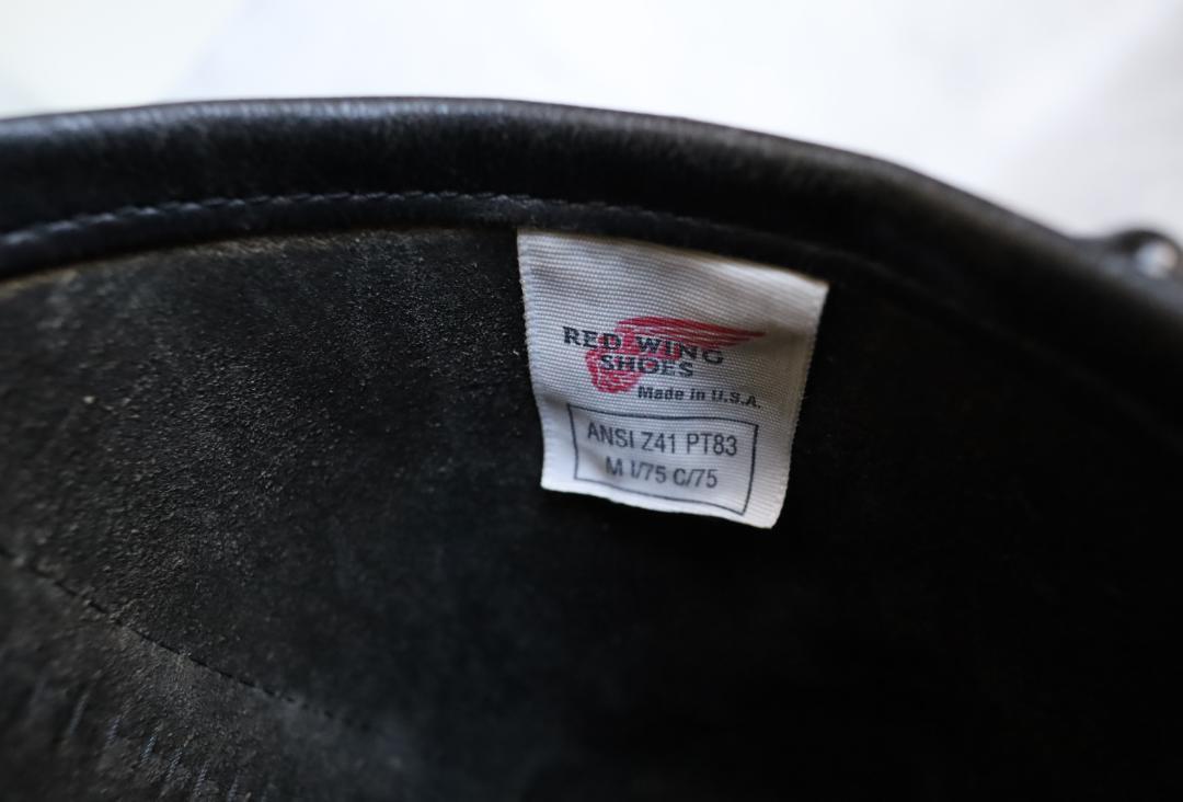 【7.5D サイド刻印 PT83 92年】レッドウィング 2268 エンジニア ブーツ ブラッククローム スチールトゥ redwing ビンテージ 茶芯
