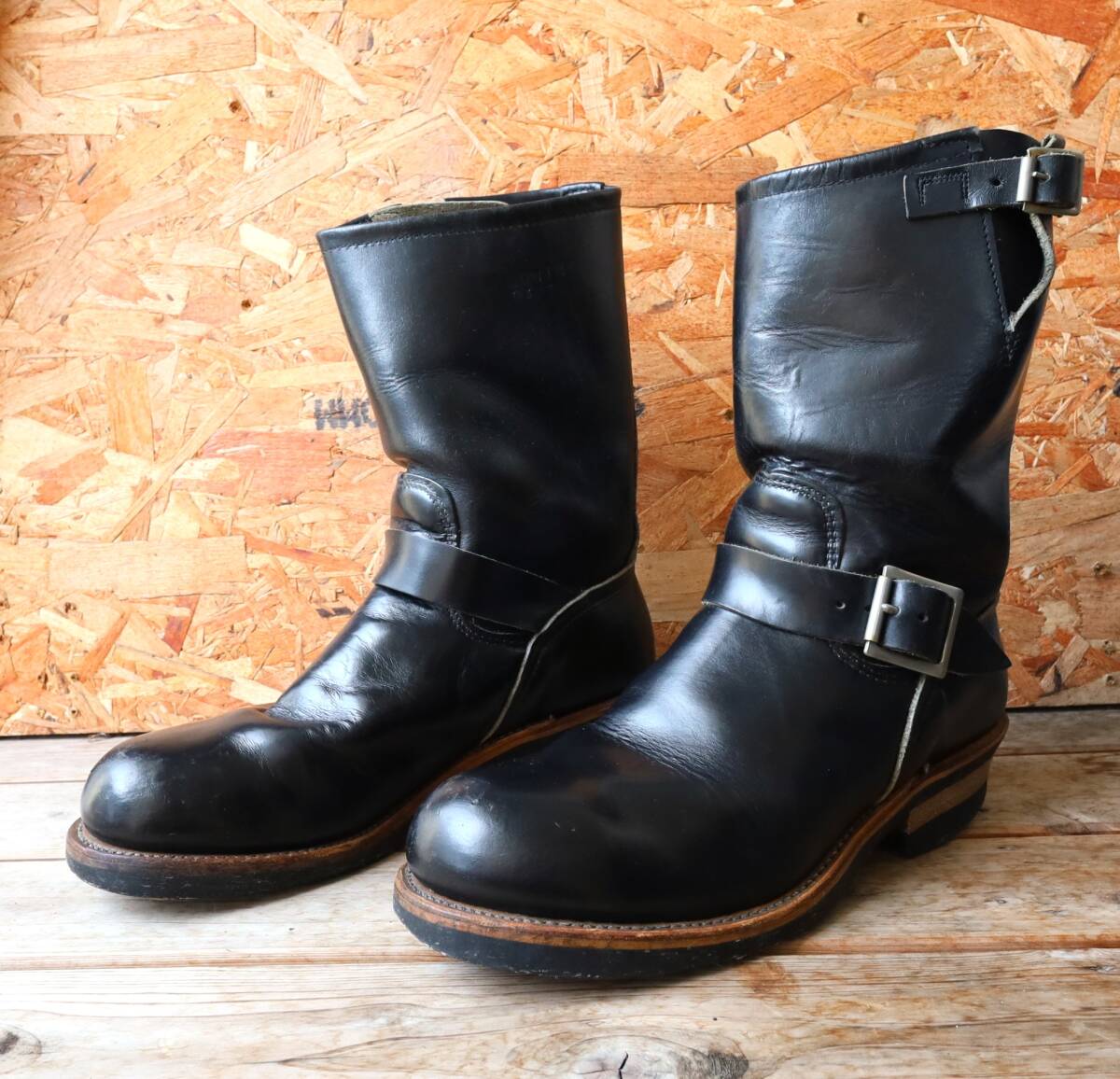 【7.5D サイド刻印 PT83 92年】レッドウィング 2268 エンジニア ブーツ ブラッククローム スチールトゥ redwing ビンテージ 茶芯