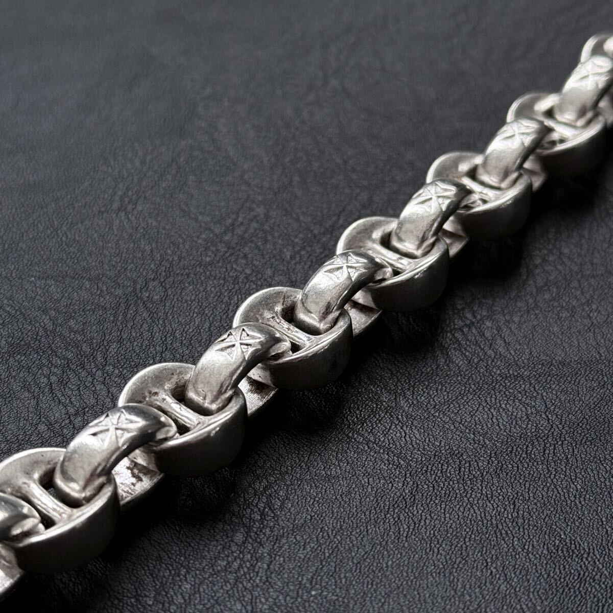 重厚 ヴィンテージ ブルドッグチェーン ブレスレット シルバー925刻印あり vintage_画像4