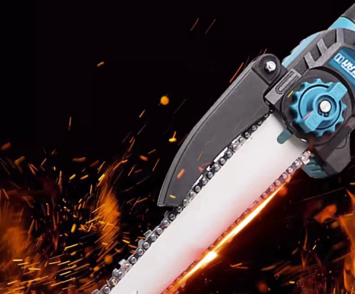 1円 電動チェーンソー ミニチェーンソー 6インチ 高速切削20cmチェンソー 強力チェンソー チェーン 2枚 バッテリー2枚付き 高速チェンソー_画像7