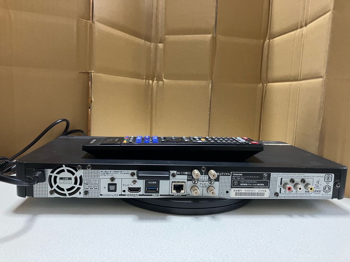 東芝 TOSHIBA REGZA レグザ ブルーレイレコーダー　DBR-T660 3チューナー 2TB 3番組同時(shí)録畫(huà) 通電確認(rèn)済 現(xiàn)狀品 リモコン付き
