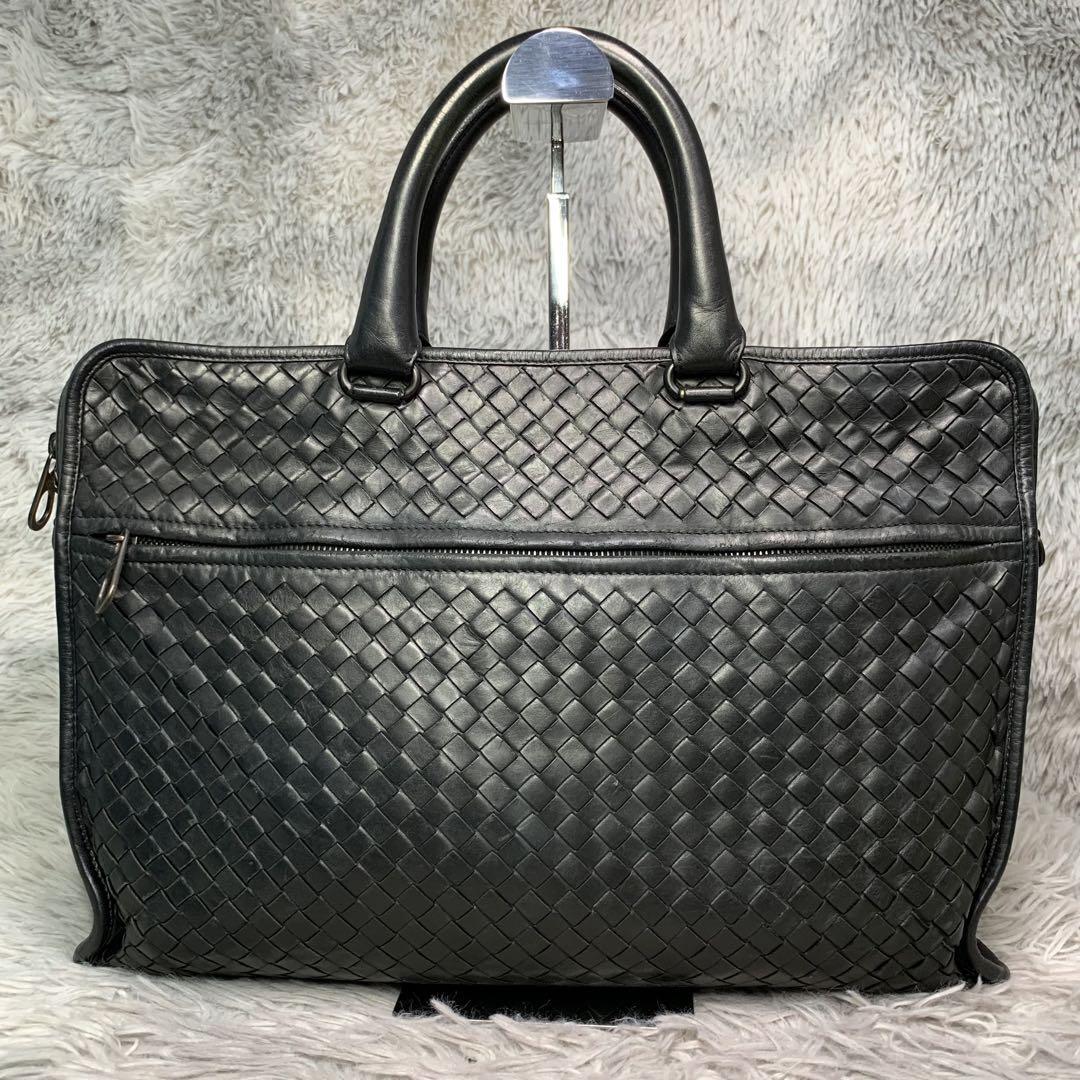 BOTTEGA VENETA ボッデガベネタ ブリーフケース イントレチャート トートバッグ 2way ショルダーバッグ 通勤 ビジネス ブラック メンズ
