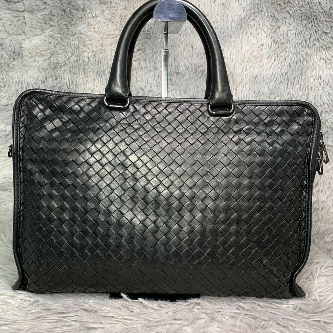 BOTTEGA VENETA ボッデガベネタ ブリーフケース イントレチャート トートバッグ 2way ショルダーバッグ 通勤 ビジネス ブラック メンズ