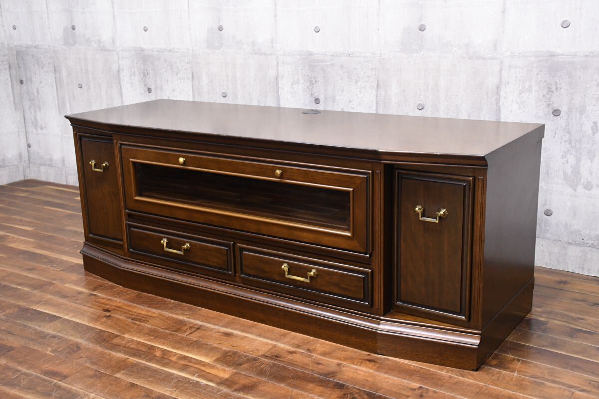 EIC3 マルニ木工 地中海ロイヤル ROYAL テレビボード 48万 ローボード W1500 テレビ台 AV/TVボード キャビネット ビーチ材 リビングボード_画像1