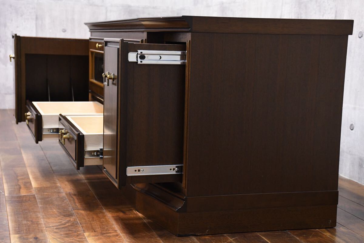 EIC3 マルニ木工 地中海ロイヤル ROYAL テレビボード 48万 ローボード W1500 テレビ台 AV/TVボード キャビネット ビーチ材 リビングボード_画像3