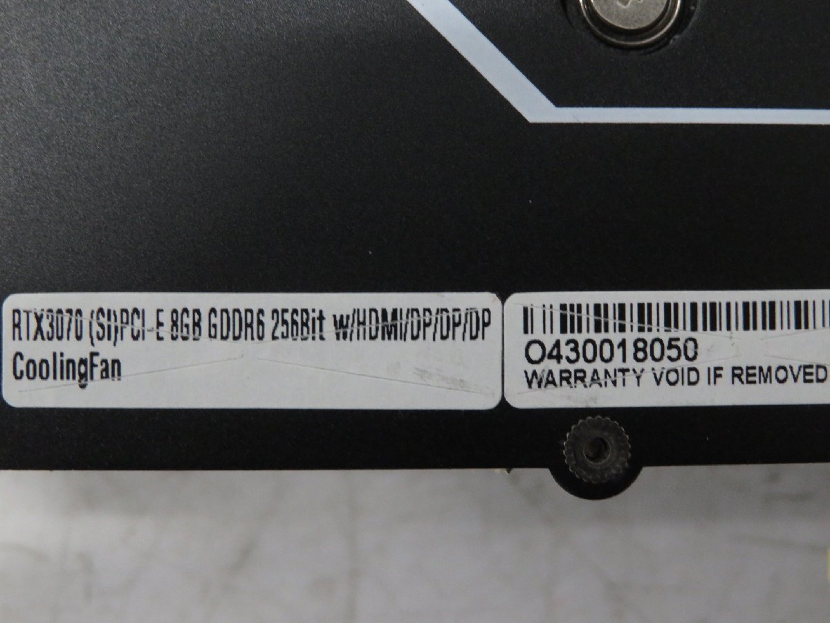 グラフィックボード GeForce RTX3070 (SI) 8GB ジャンク P65267