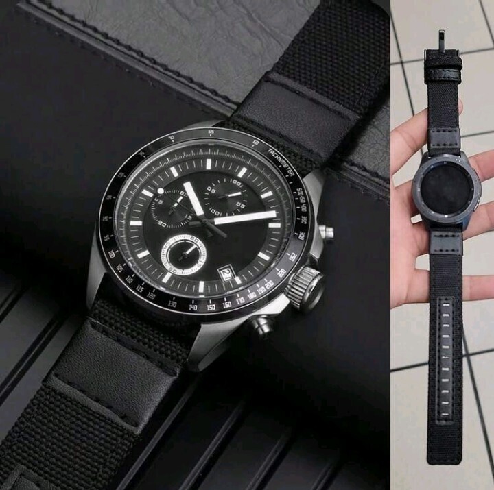 【新品】ナイロンキャンバスベルト20mm　　BLACK　クイックリリースバネ棒付き　　　　耐久性抜群！ベルト穴レザー補強！_画像5