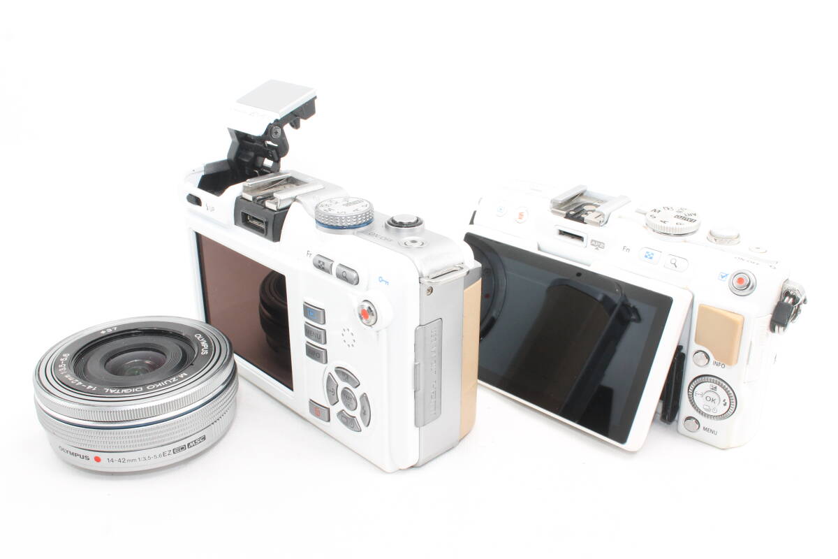 【20250711KNE-24】OLYMPUS ミラーレス一眼 PEN Lite E-PL5 E-PL1　M ZUIKO14-42パンケーキレンズ