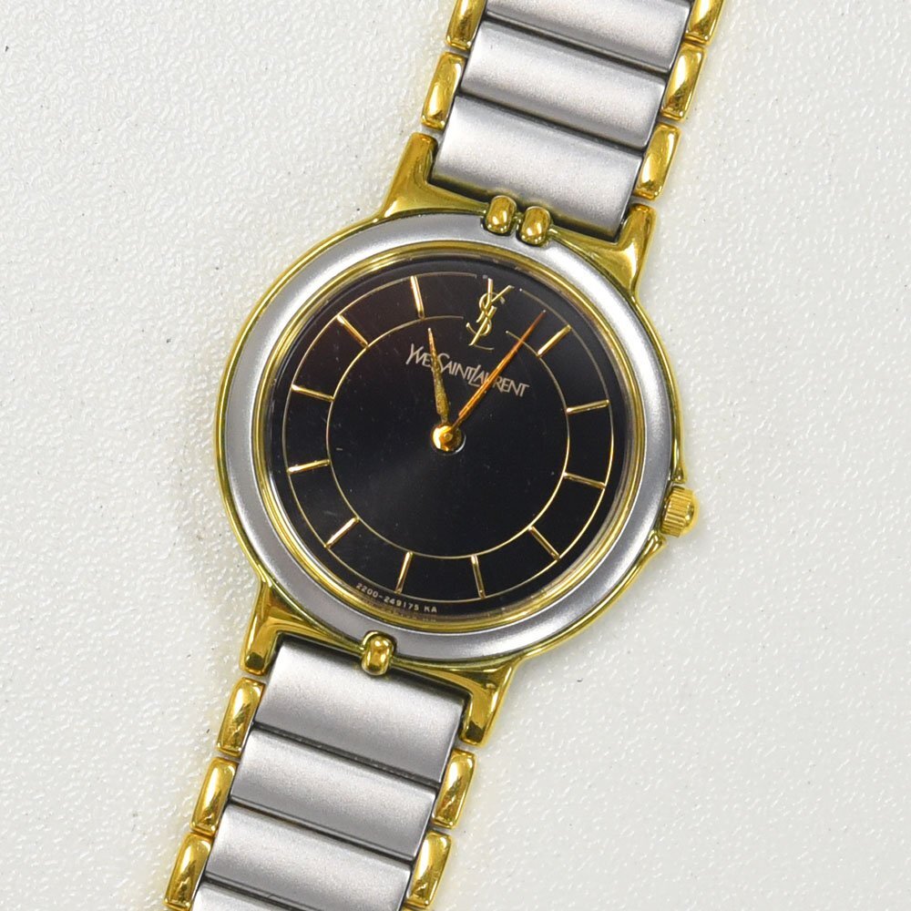 1円 可動品 腕時計 イヴサンローラン YVES SAINT LAURENT 2200-228481 クォーツ レディース 同梱不可