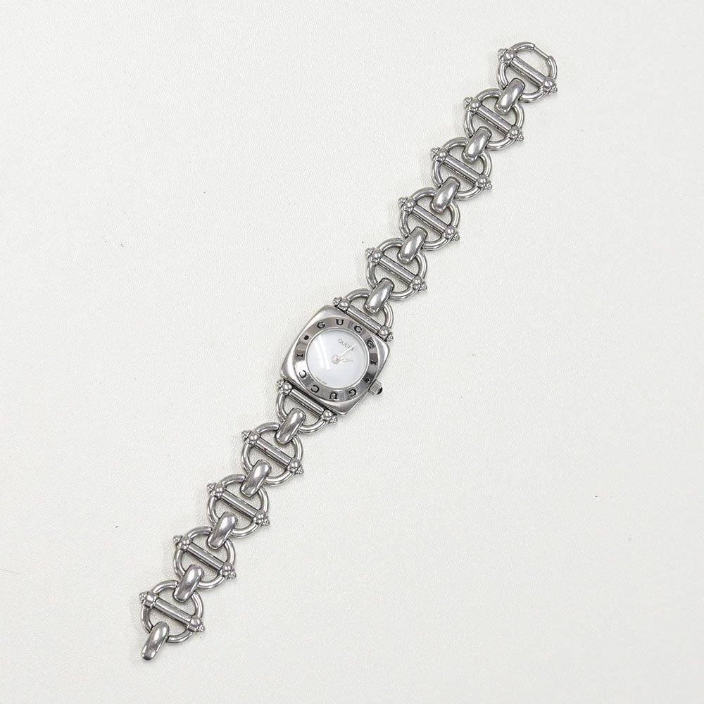 1円 可動(dòng)品 腕時(shí)計(jì) グッチ GUCCI 6400L クォーツ レディース 同梱不可