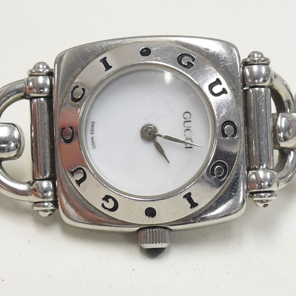 1円 可動(dòng)品 腕時(shí)計(jì) グッチ GUCCI 6400L クォーツ レディース 同梱不可