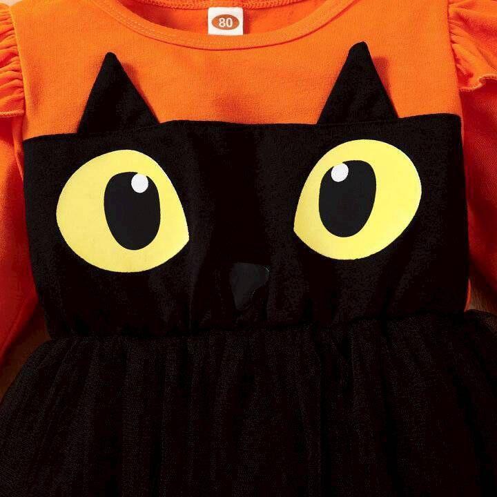 【新品 120cm】黒猫 ハロウィン ワンピース 子供 コスプレ_画像3